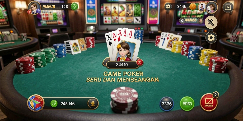 Screenshot gameplay poker yang menegangkan di 3446.