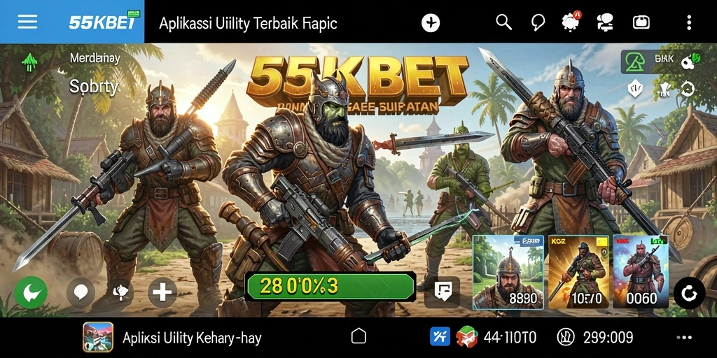Tampilan antarmuka aplikasi Utility 55KBET yang menarik.