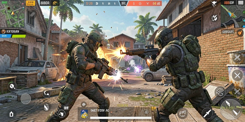 Gameplay seru dan intens di 888IDR dengan pertempuran FPS.