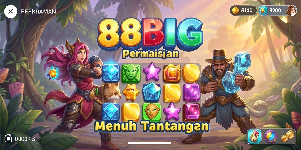 Tangkapan layar permainan 88BIG menampilkan aksi gameplay Match-3 yang menarik.