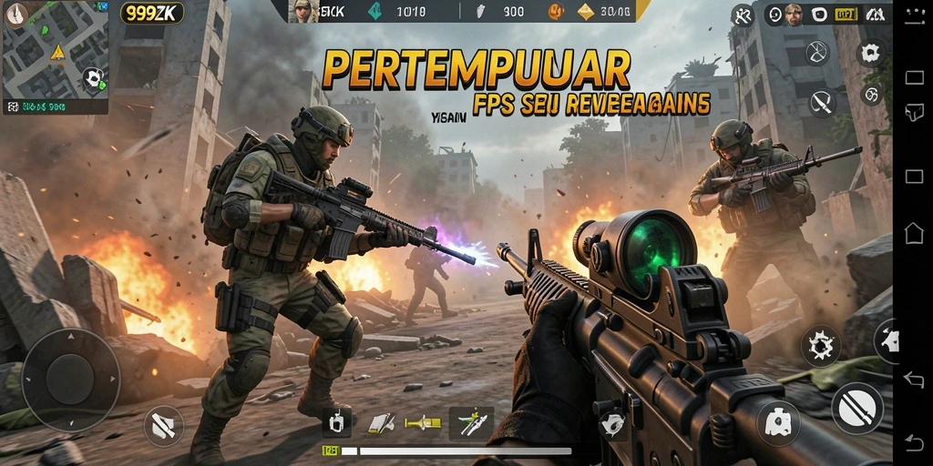 Gameplay 99ZK menunjukkan aksi tembak-menembak yang mengasyikkan dan intens.