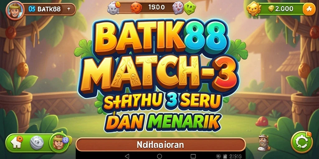 Tampilan gameplay seru dengan desain batik khas.