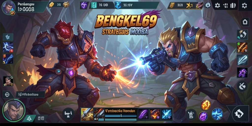 Tampilan gameplay BENGKEL69 dengan pertarungan karakter yang seru.