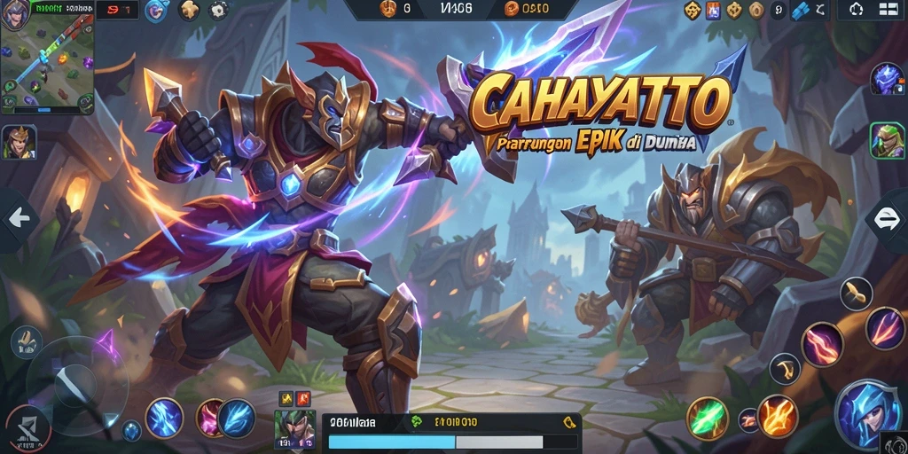 Tampilan aksi seru dalam game MOBA CAHAYATOTO