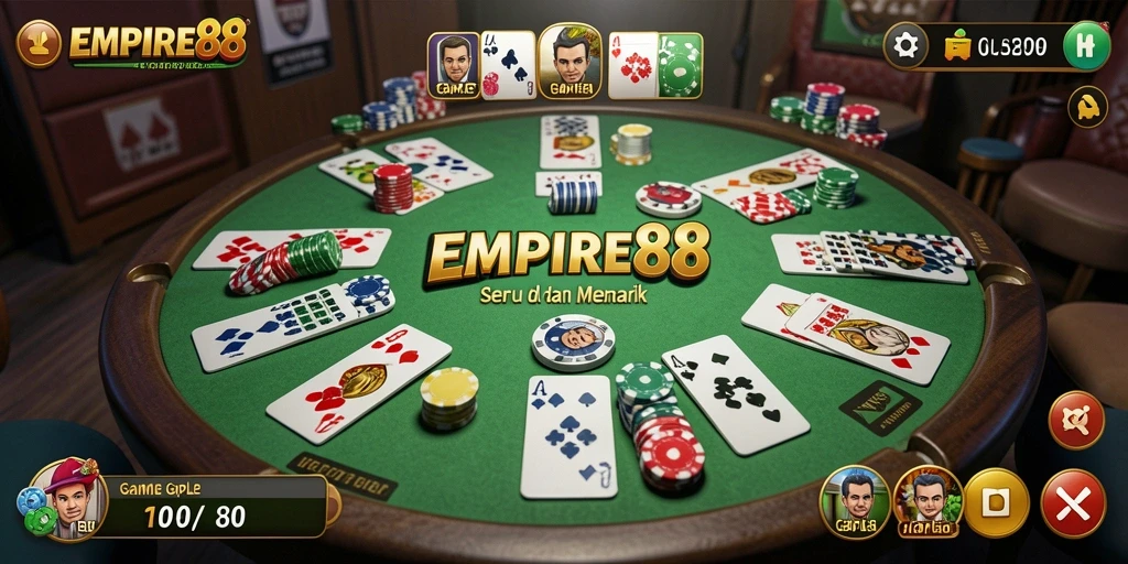 Screenshot gameplay EMPIRE88 menampilkan aksi seru permainan Gaple.