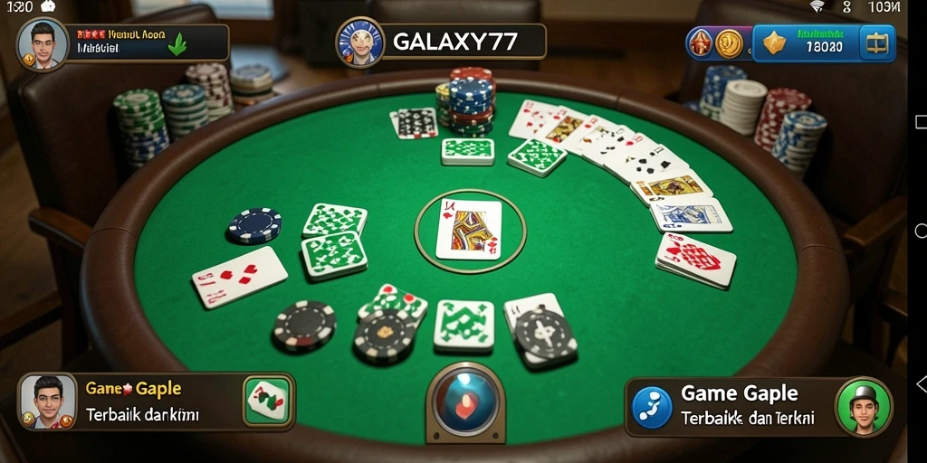 Tampilan gameplay seru dari game Gaple GALAXY77.