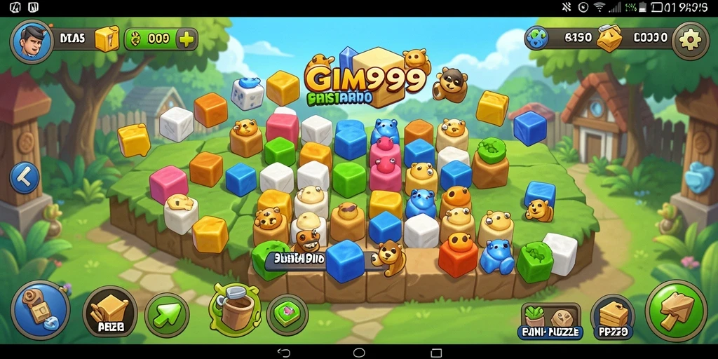 Screenshot gameplay GIM999 yang menunjukkan tantangan puzzle yang menarik.
