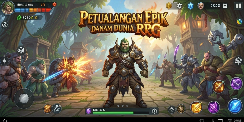 Tampilan gameplay RPG yang menegangkan dan menawan.
