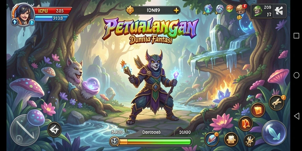 Screenshot gameplay IDN89 menampilkan petualangan seru di dunia fantastis.