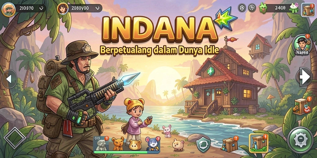 Tangkapan layar gameplay INDAAA yang menampilkan aksi seru di dunia Idle.