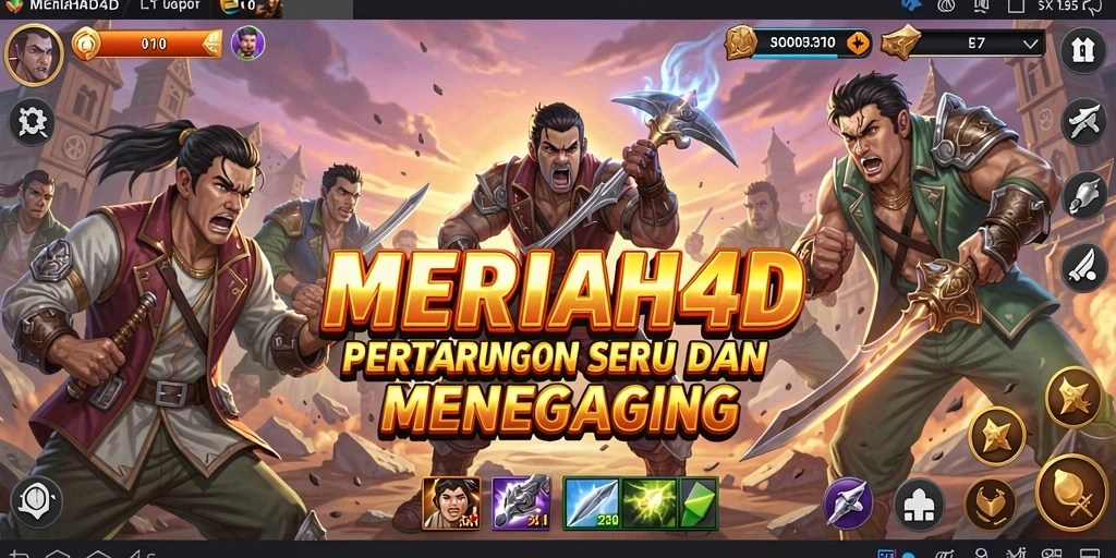 Tampilan seru gameplay MERIAH4D dalam pertarungan.