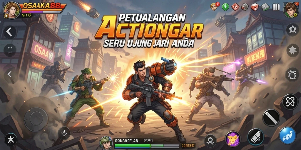 Gameplay OSAKA88 yang intens dan mendebarkan dengan aksi bertarung yang seru.