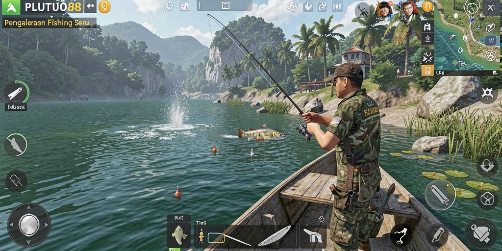 Gameplay menarik PLUTO88 dengan aksi memancing yang seru.