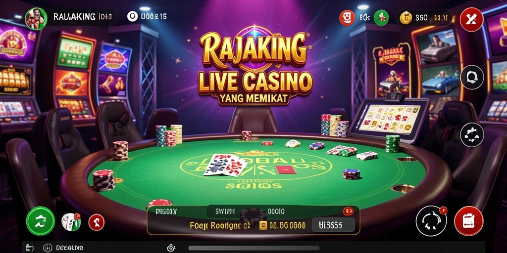 Tampilan gameplay menarik dari RAJAKING Live Casino.