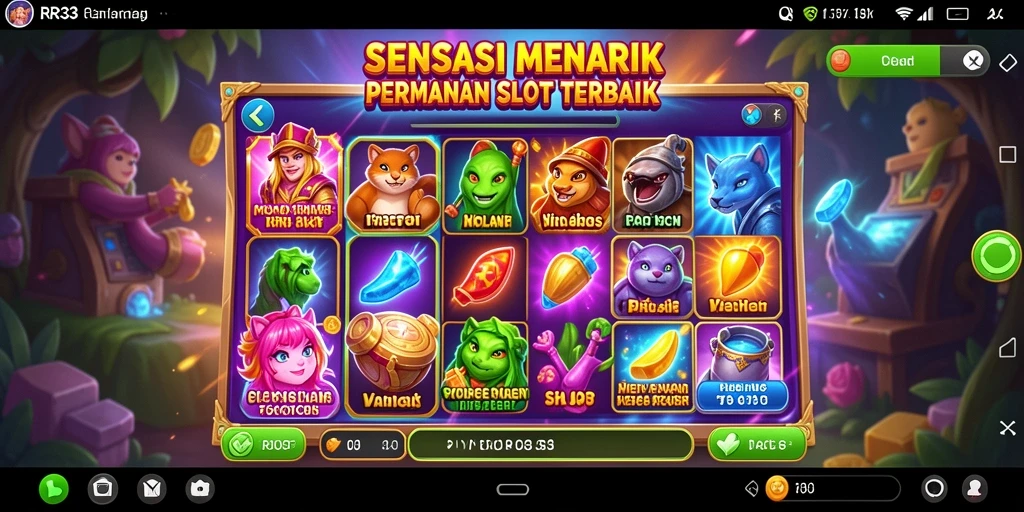 Tampilan gameplay menarik dari game Slot RR33 yang penuh warna.