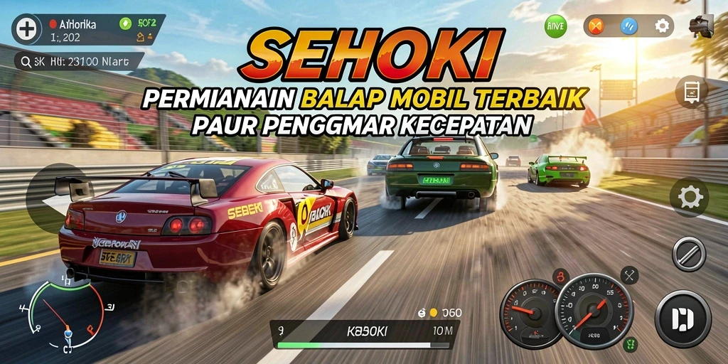 Gameplay SEHOKI yang menegangkan di lintasan balap.