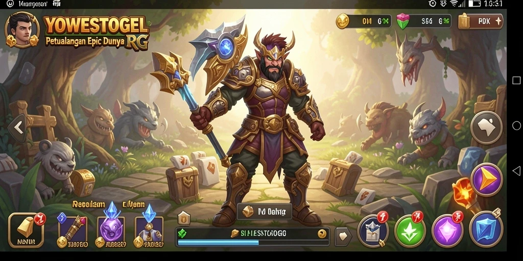 Tangkapan layar gameplay RPG YOWESTOGEL yang menampilkan petualangan seru.